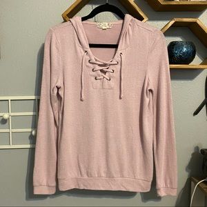 Pink Republic Blush Lace-up Hoodie